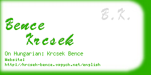 bence krcsek business card